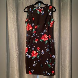 Calvin Klein Black Floral Dress Size 10